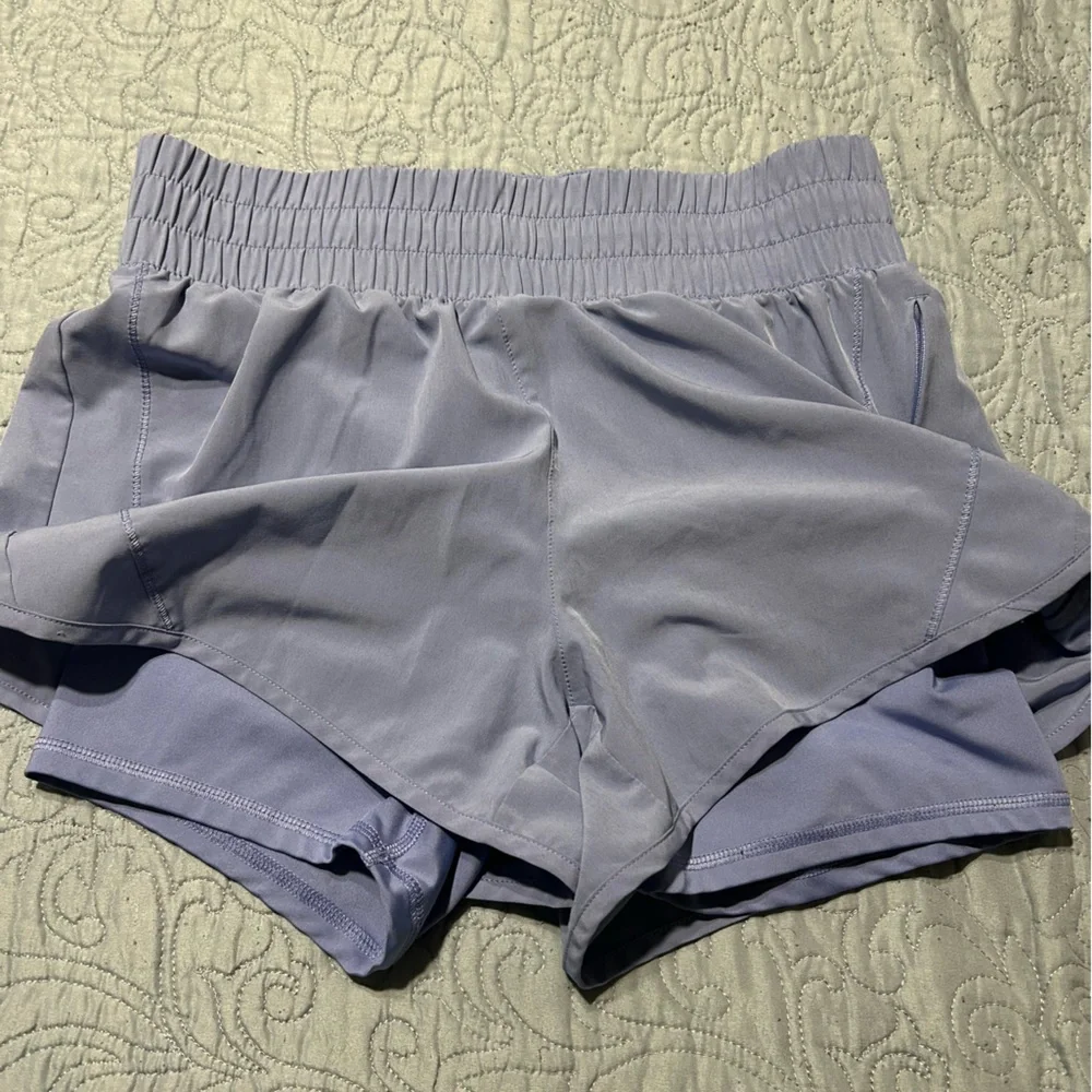 AVIA Purple MOISTURE WICKING RUNNING SHORT Elastic Waist ZIP Pocket Sz M(8-10)